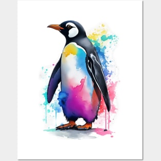 Watercolor Artistic Penguin Posters and Art